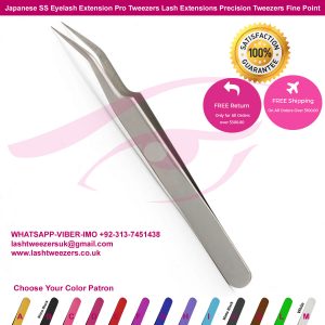 Japanese SS Eyelash Extension Pro Tweezers Lash Extensions Precision Tweezers Fine Point