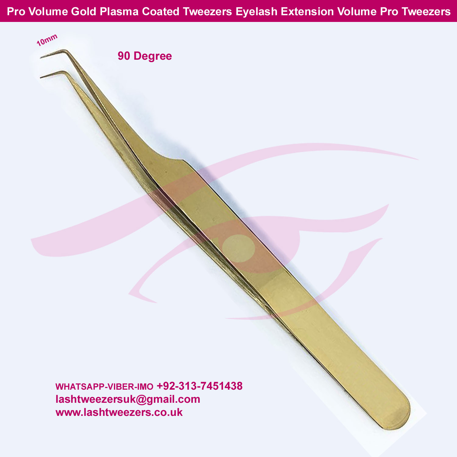 Pro Volume Gold Plasma Coated Tweezers Eyelash Extension Volume Pro Tweezers