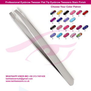 Professional Eyebrow Tweezer Flat Tip Eyebrow Tweezers Stain Finish