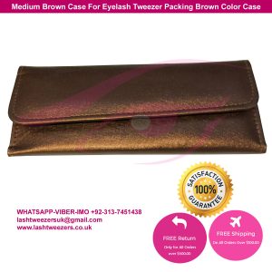 Medium Brown Case For Eyelash Tweezer Packing Brown Color Case