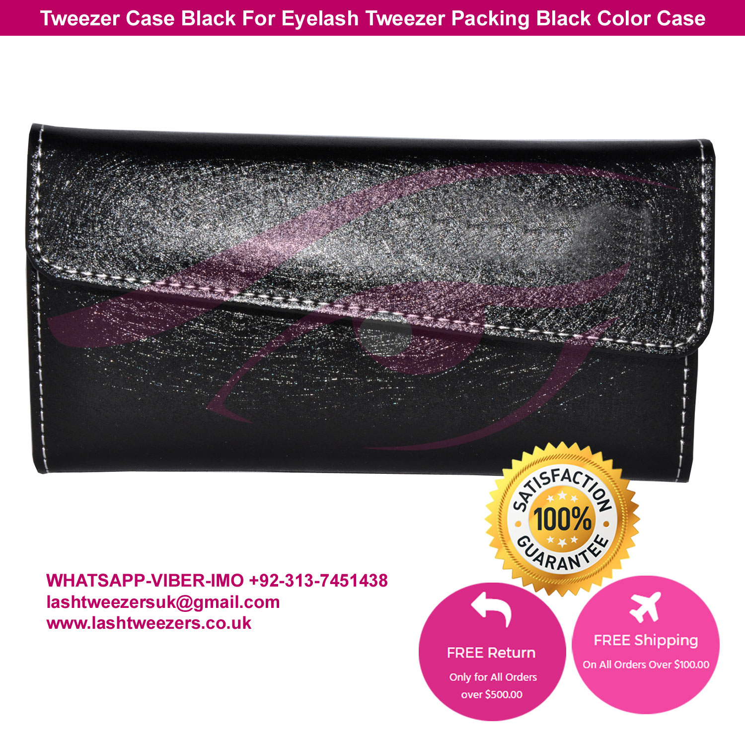 Tweezer Case Black For Eyelash Tweezer Packing Black Color Case