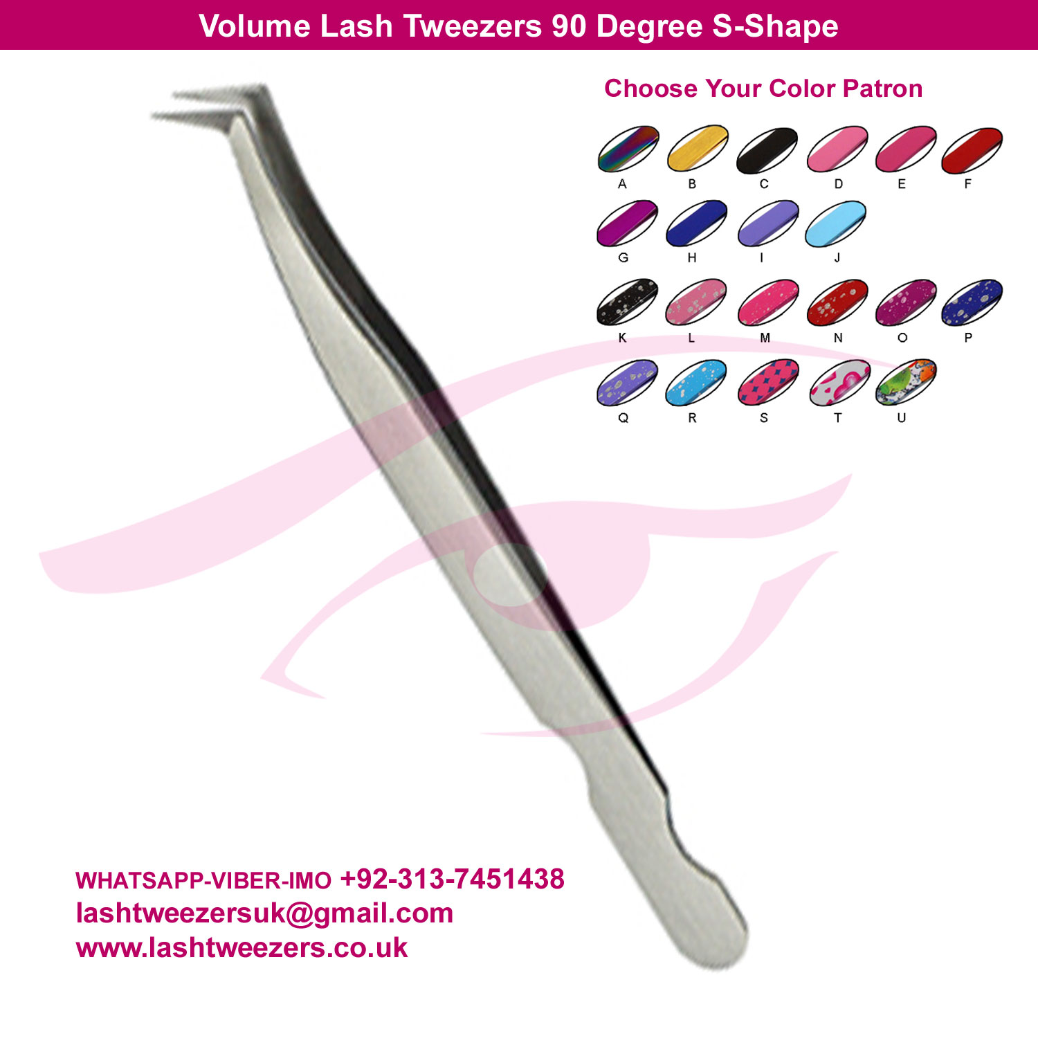 Volume Lash Tweezers 90 Degree S-Shape