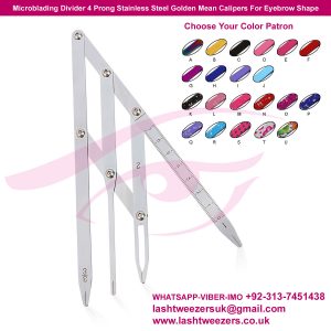 Microblading Divider 4 Prong Stainless Steel Golden Mean Calipers For Eyebrow Shape