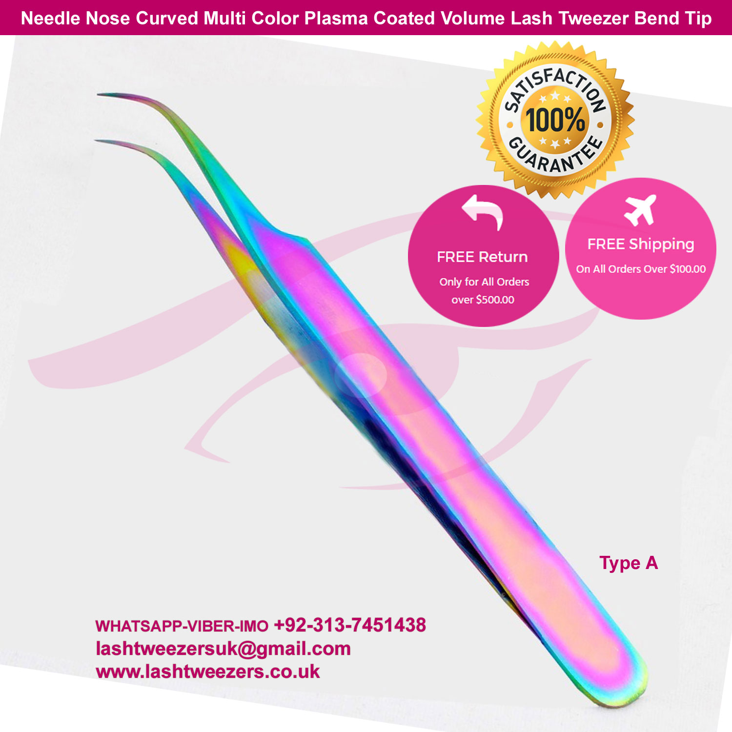 Needle-Nose-Multi-Color-Plasma-Coated-Volume-Lash-Tweezer-Bend-Tip