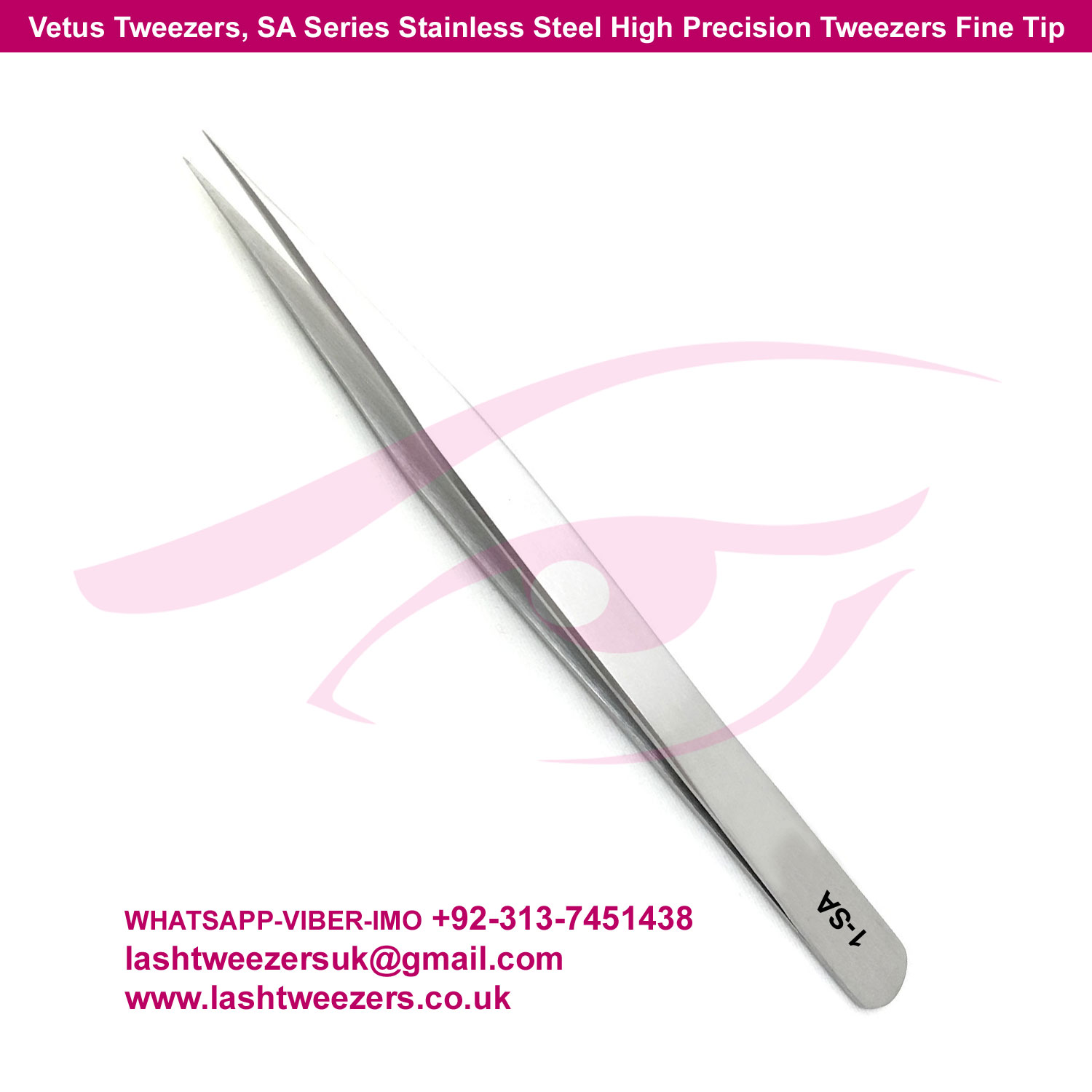 1-SA-Vetus-Tweezers-SA-Series-Stainless-Steel-High-Precision-Tweezers-Fine-Tip Vetus Tweezers, SA Series Stainless Steel High Precision Tweezers Fine Tip