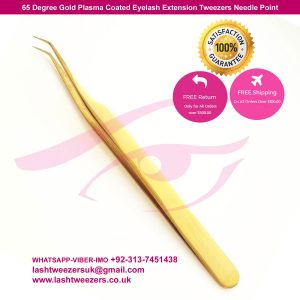 65-Degree-Gold-Plasma-Coated-Eyelash-Extension-Tweezers-Needle-Point