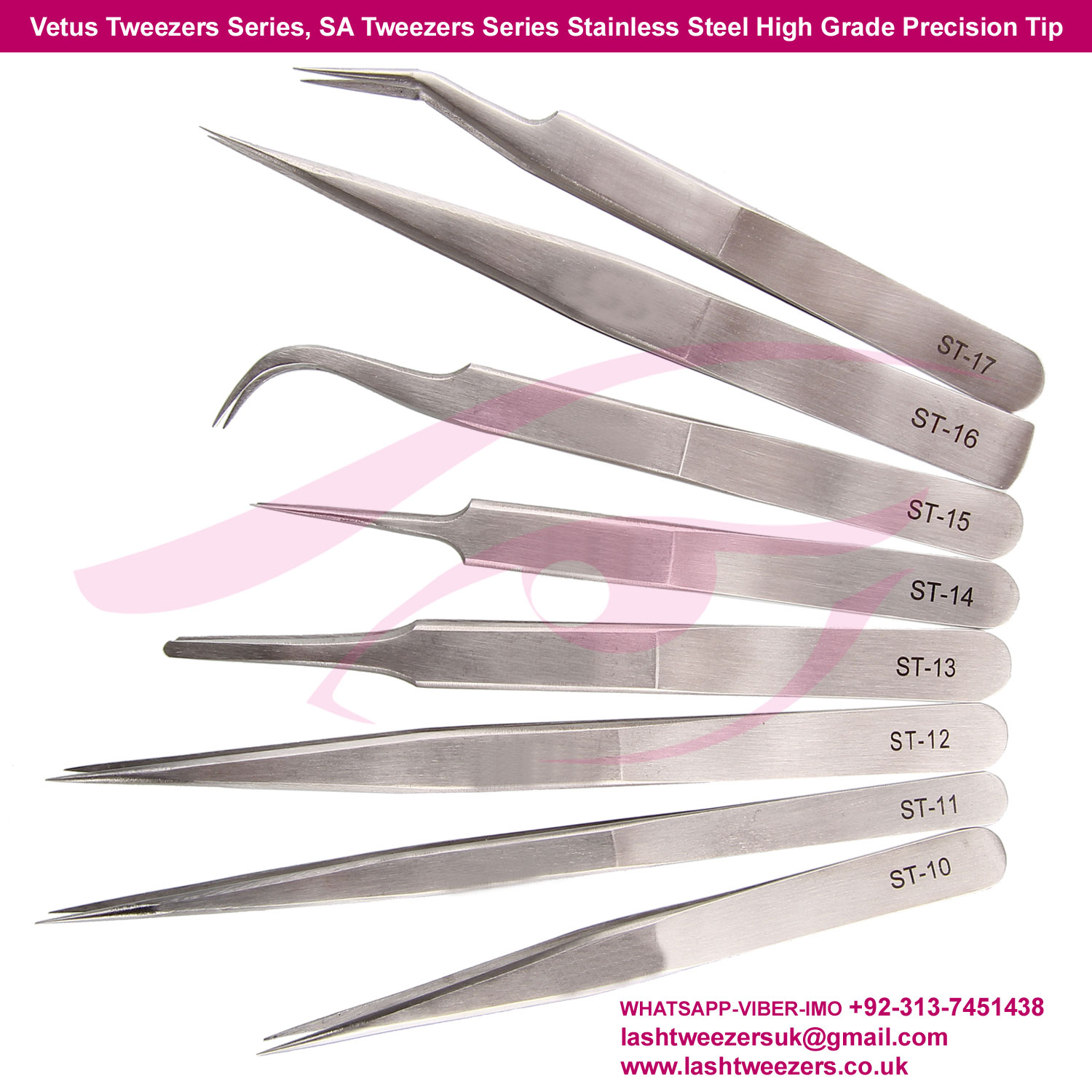 Vetus Tweezers Series, SA Tweezers Series Stainless Steel High Grade Precision Tip