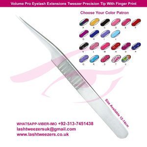 Volume Pro Eyelash Extensions Tweezer Precision Tip With Finger Print